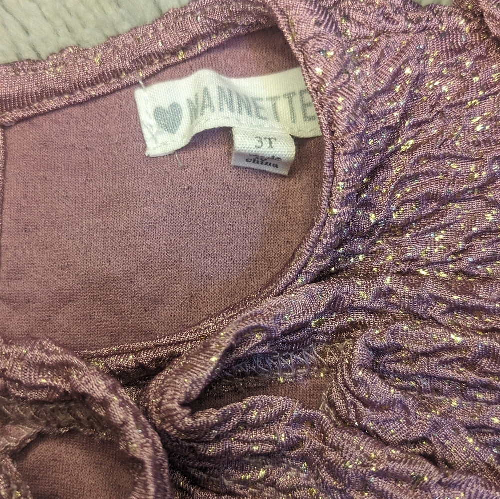 Nannette purple Romper girl 3t - Picture 2 of 2